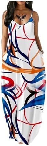 Women's Summer Maxi Dress Long Dress Casual Boho Sleeveless Strap Smocked Tiered Long Beach Sun Dresses